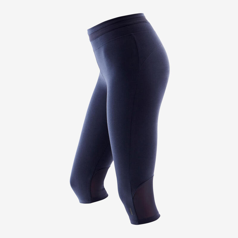 3/4-Hose 520 Slim Gym & Pilates Damen marineblau