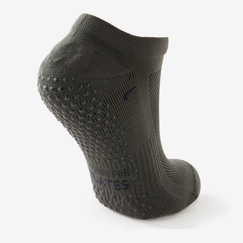 Chaussettes antidérapantes fitness femme - 500 Vert foncé