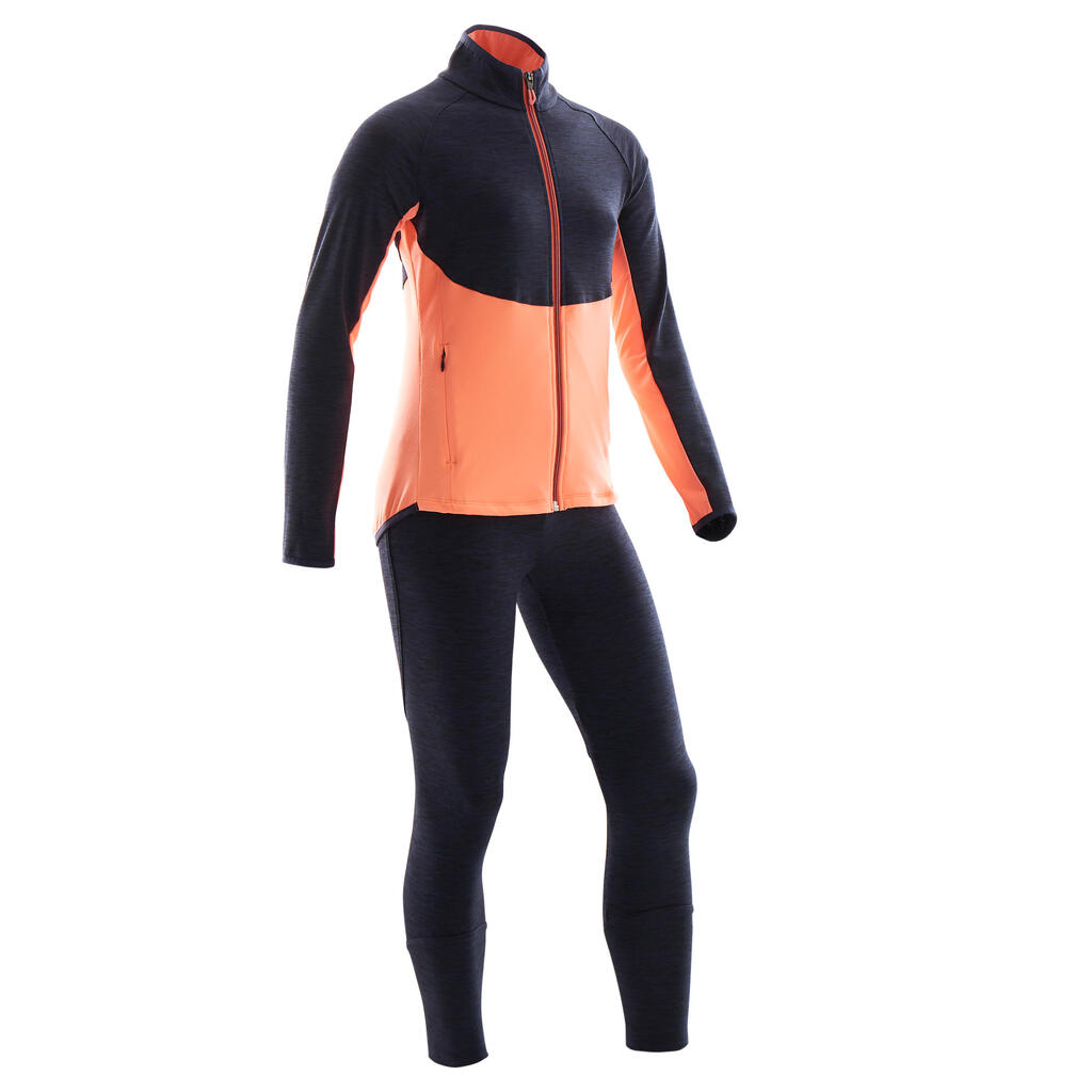 Trainingsanzug S500 Kinder marineblau/koralle