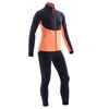 Girls' Warm Breathable Synthetic Gym Tracksuit - Navy Blue/Coral