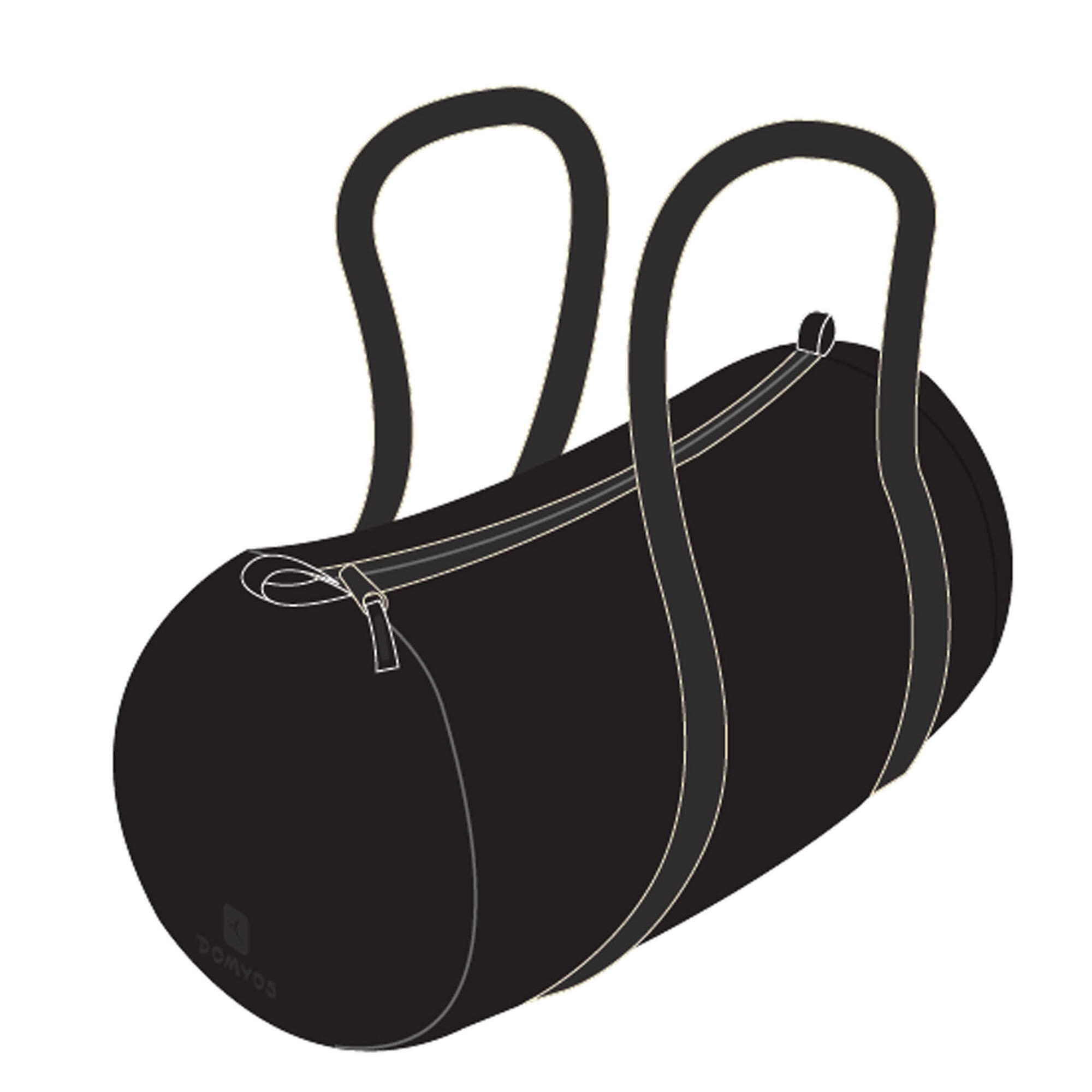 Gym Duffel Bag, Multiple Compartments, Foldable, 30L Capacity - Black