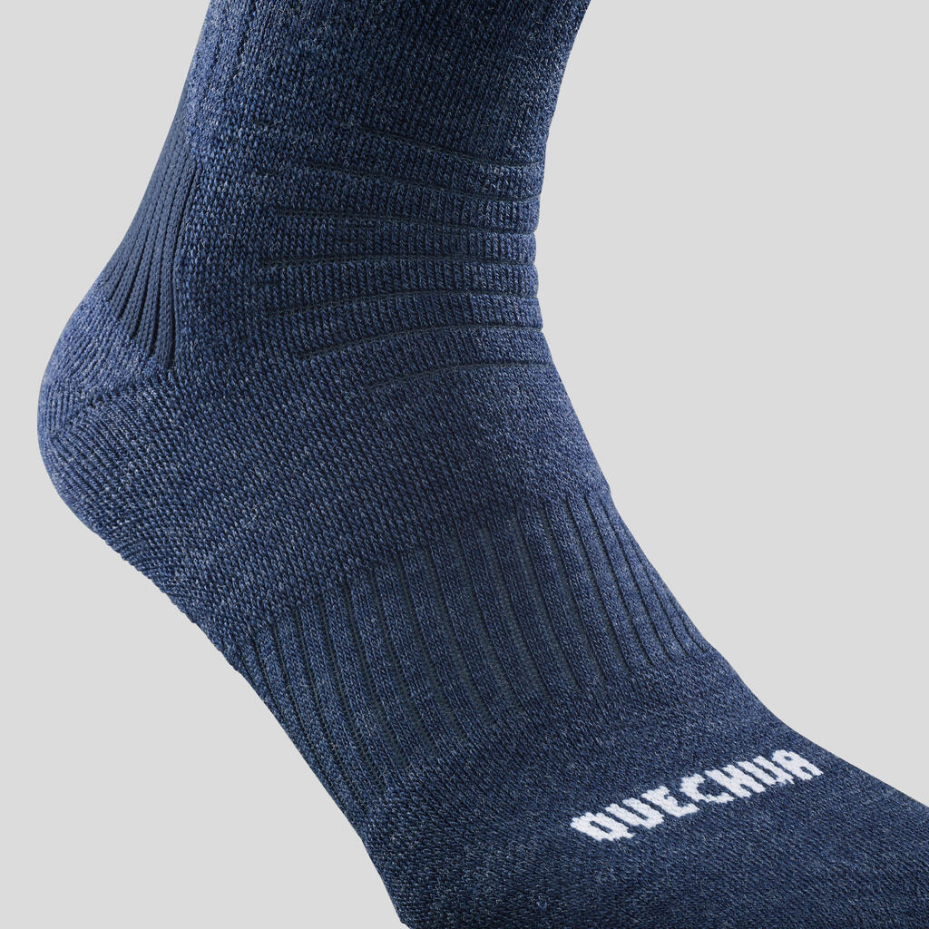 Wandersocken Damen/Herren halbhoch warm 2er-Pack - SH100 grau