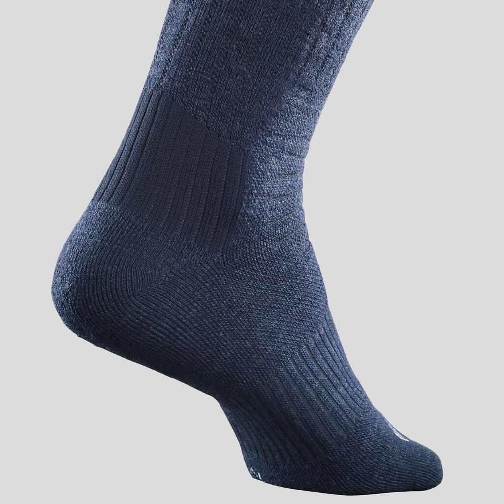 Wandersocken Damen/Herren halbhoch warm 2er-Pack - SH100 grau