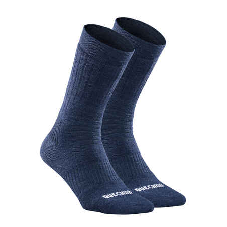 Calcetines térmicos de montaña y nieve 2 pares Adulto Quechua SH100 X-Warm azul