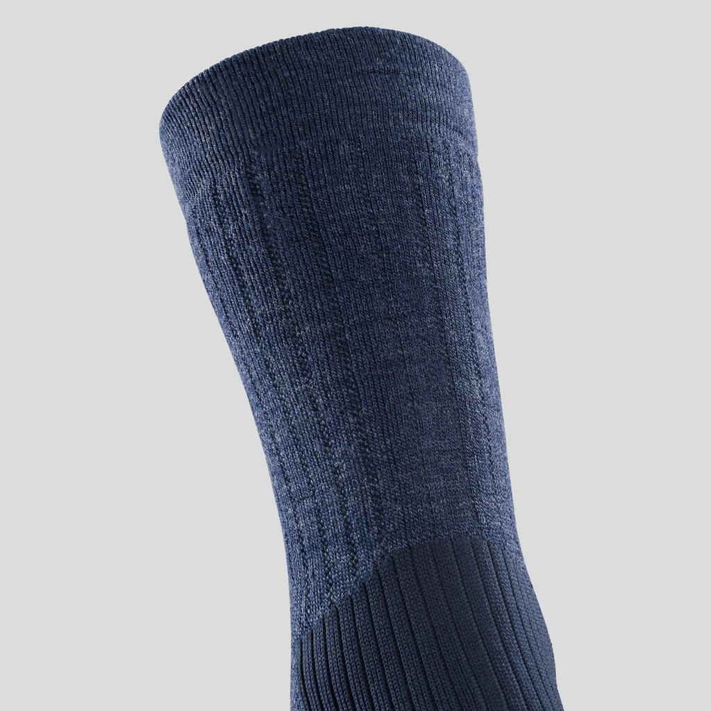 Wandersocken Damen/Herren halbhoch warm 2er-Pack - SH100 grau