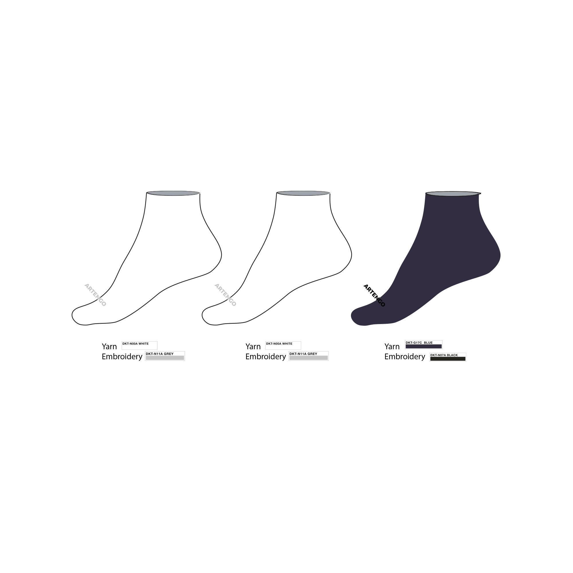 Calcetines media caña de Niños Pack de 3 Artengo RS160 blanco azul 5/19