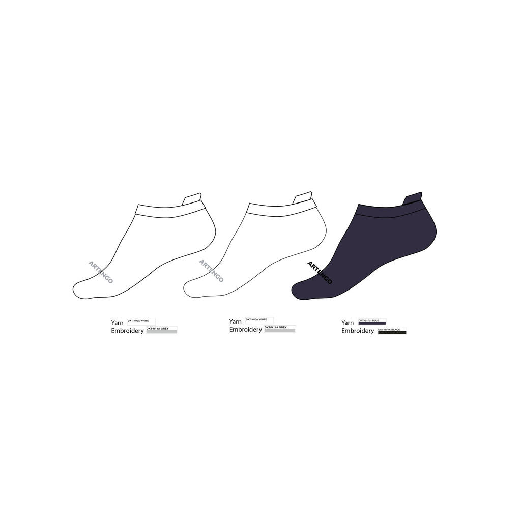 Kids' Low Tennis Socks RS 160 Tri-Pack - Green/Purple