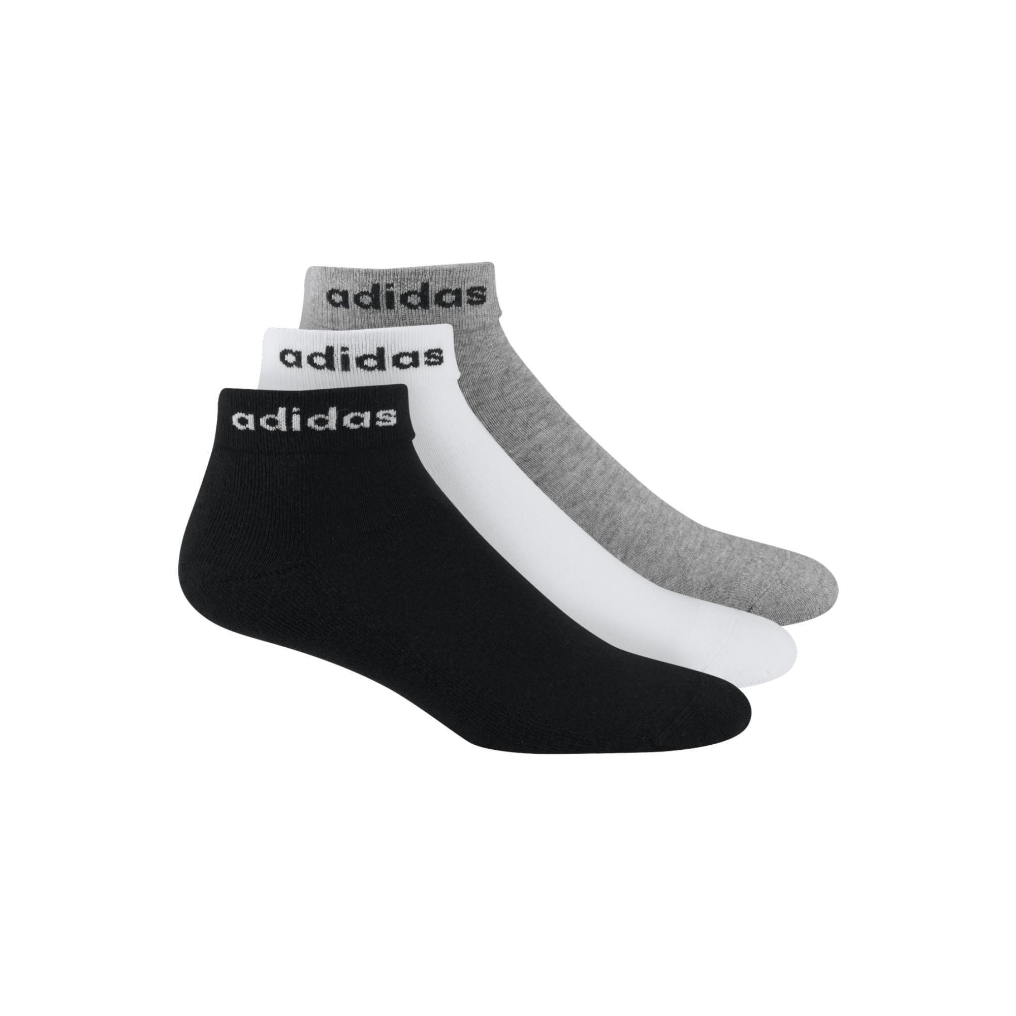 SPORTS SOCKS ADIDAS HALF-HIGH BLACK WHITE GREY SET OF 3