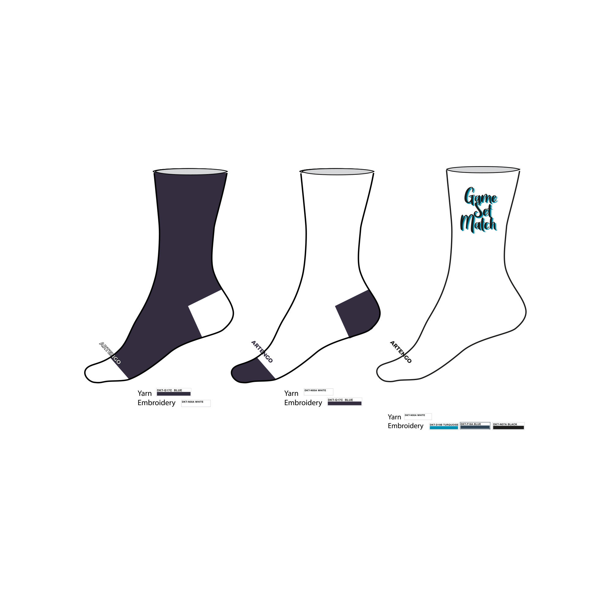 Kids' high sports socks, 3-pair pack, RS 60 Blue/White 6/7