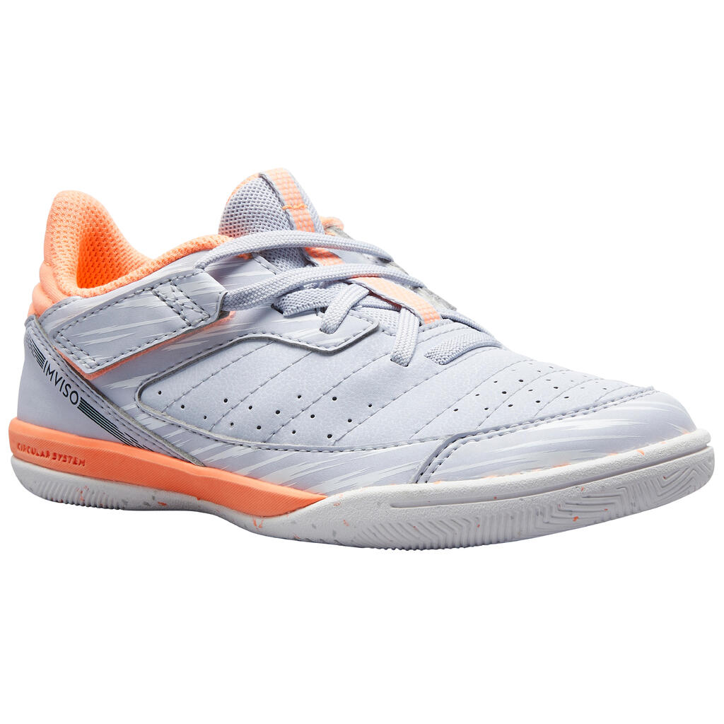 Kinder Fussball Hallenschuhe Futsal - Eskudo 500 beige/blau