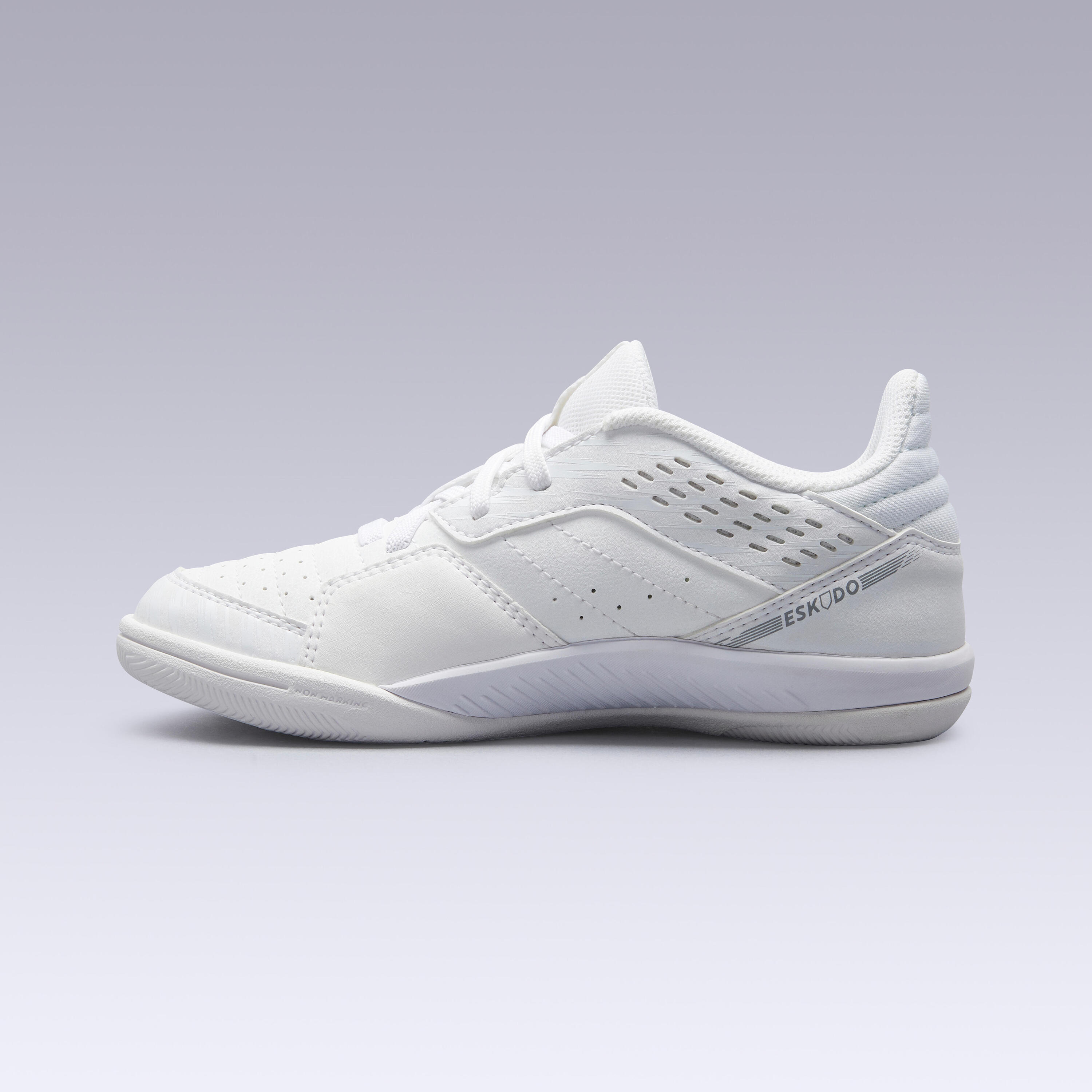 ZAPATOS DE FUTSAL NIÑOS ESKUDO500 BLANCO 6/18