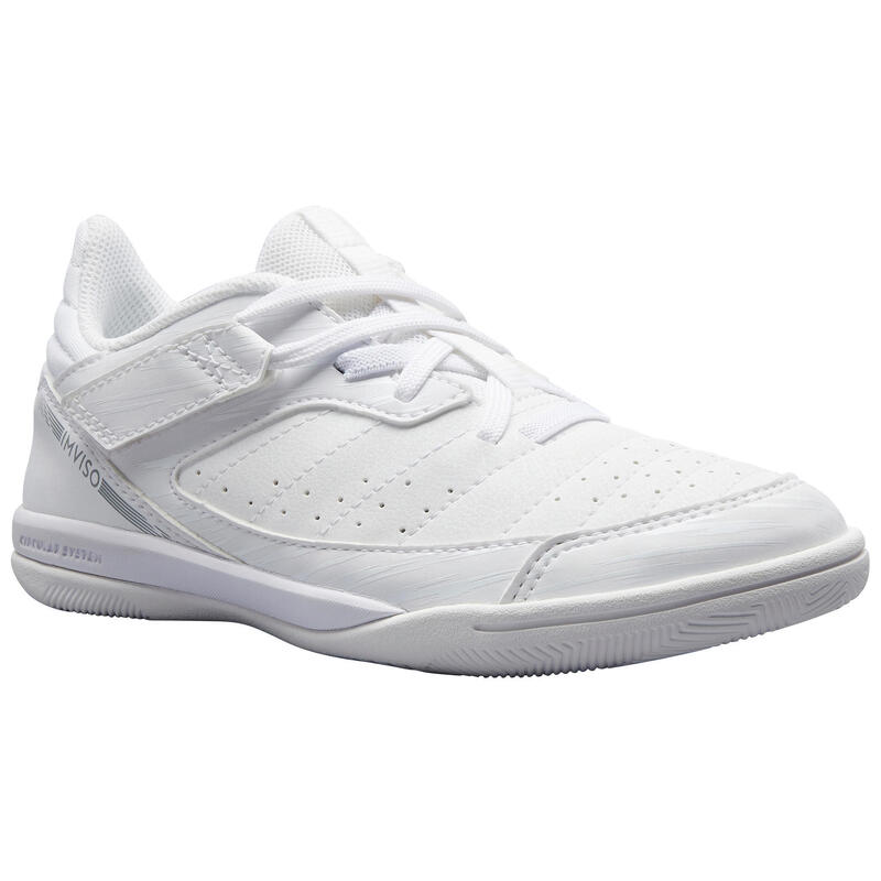 Zapatillas Fútbol Sala Imviso Eskudo 500 Tira Autoadherente niños blanco