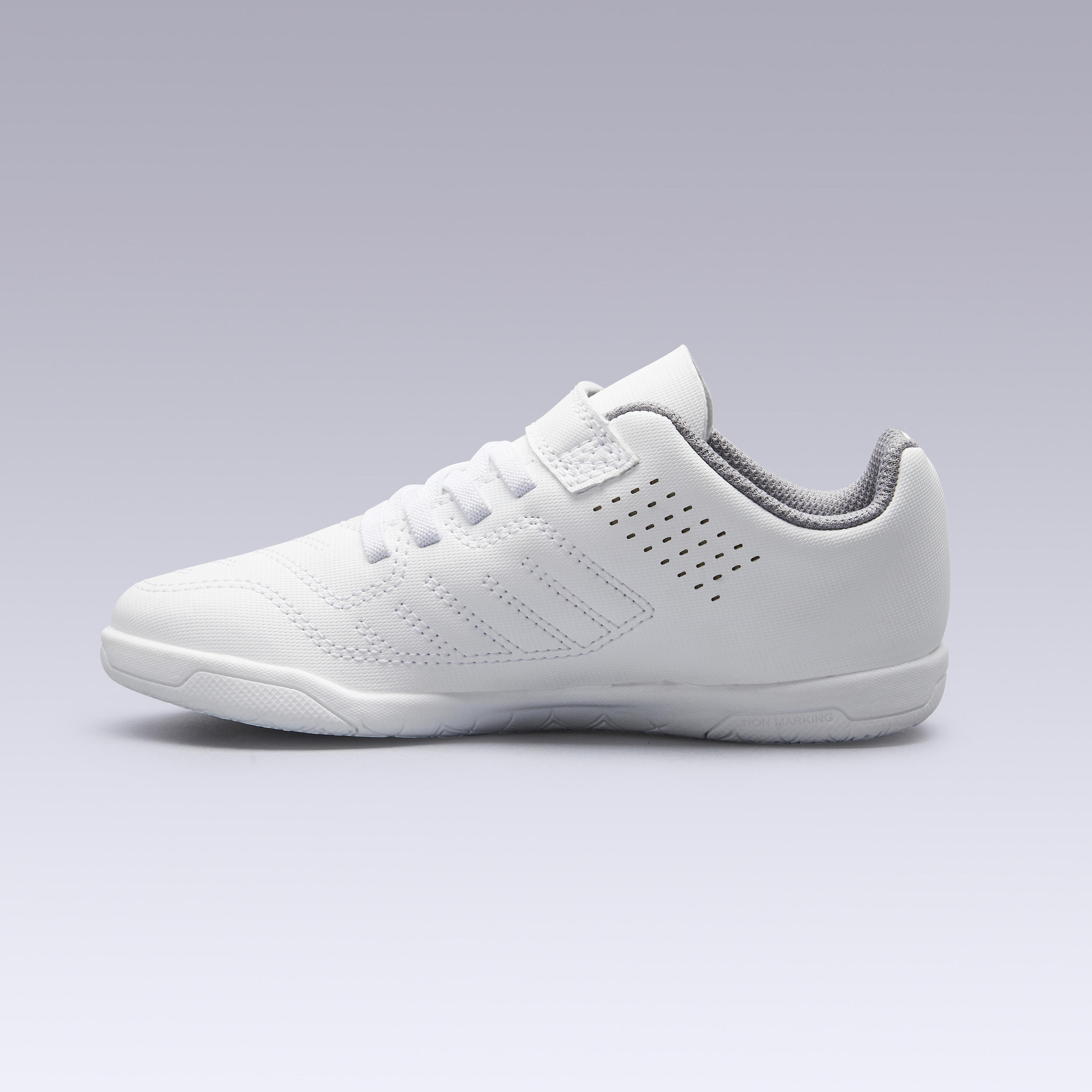 Kids' Futsal Trainers 100 - Ice White 3/7