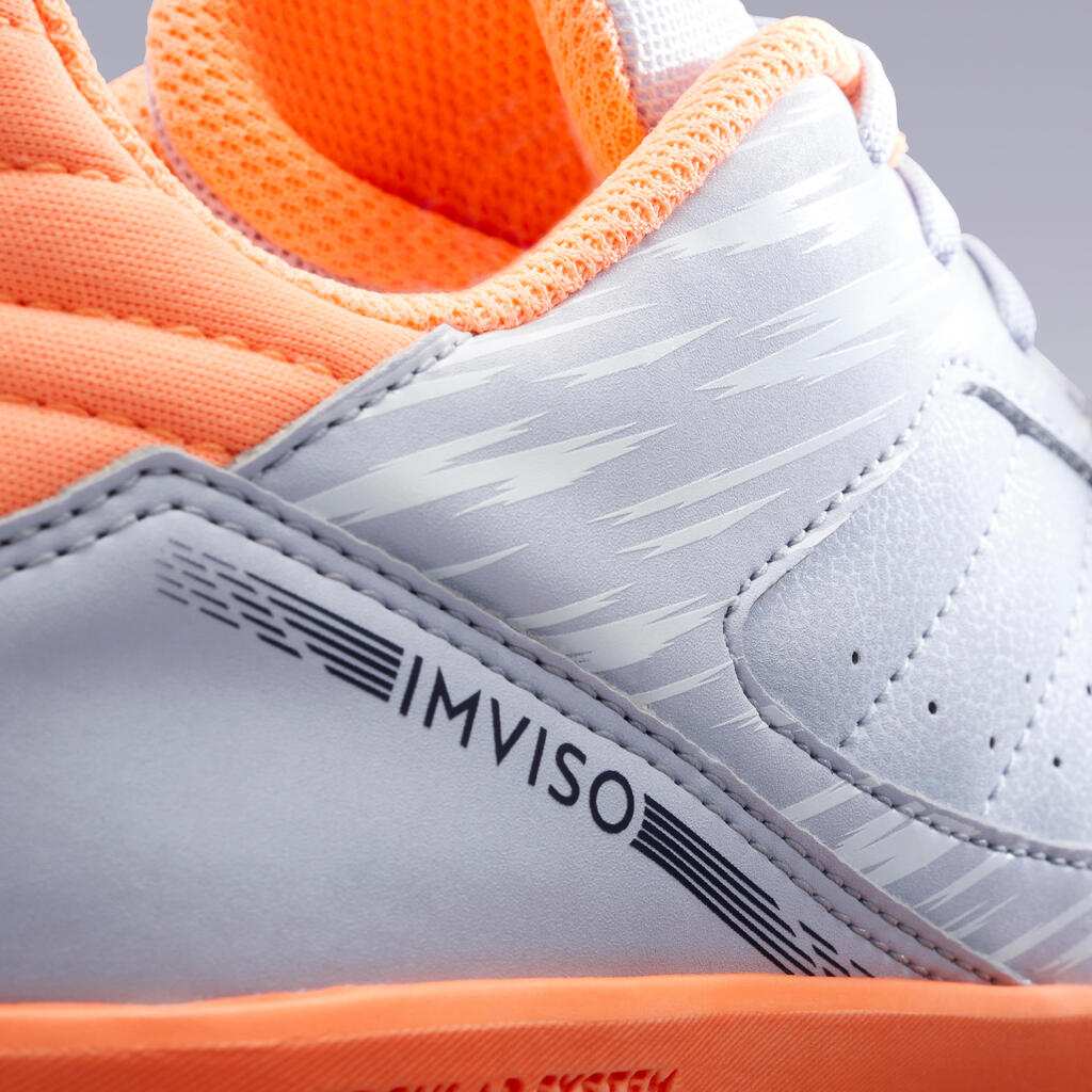 Kinder Fussball Hallenschuhe Futsal - Eskudo 500 beige/blau
