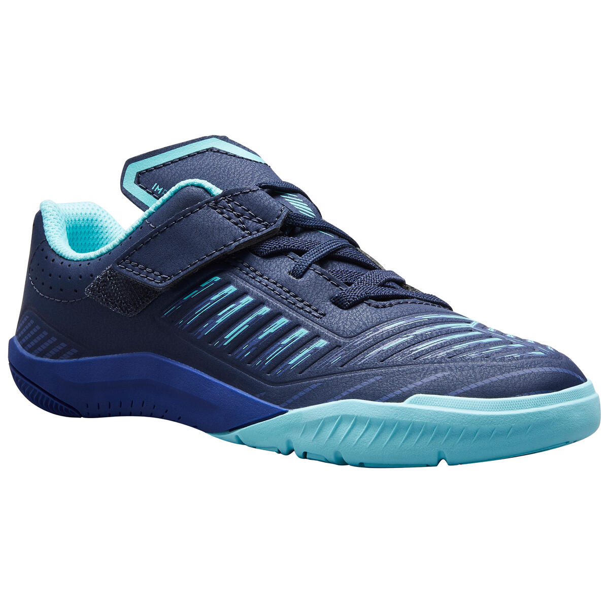 Chaussures de Futsal enfant GINKA 500 bleu vert