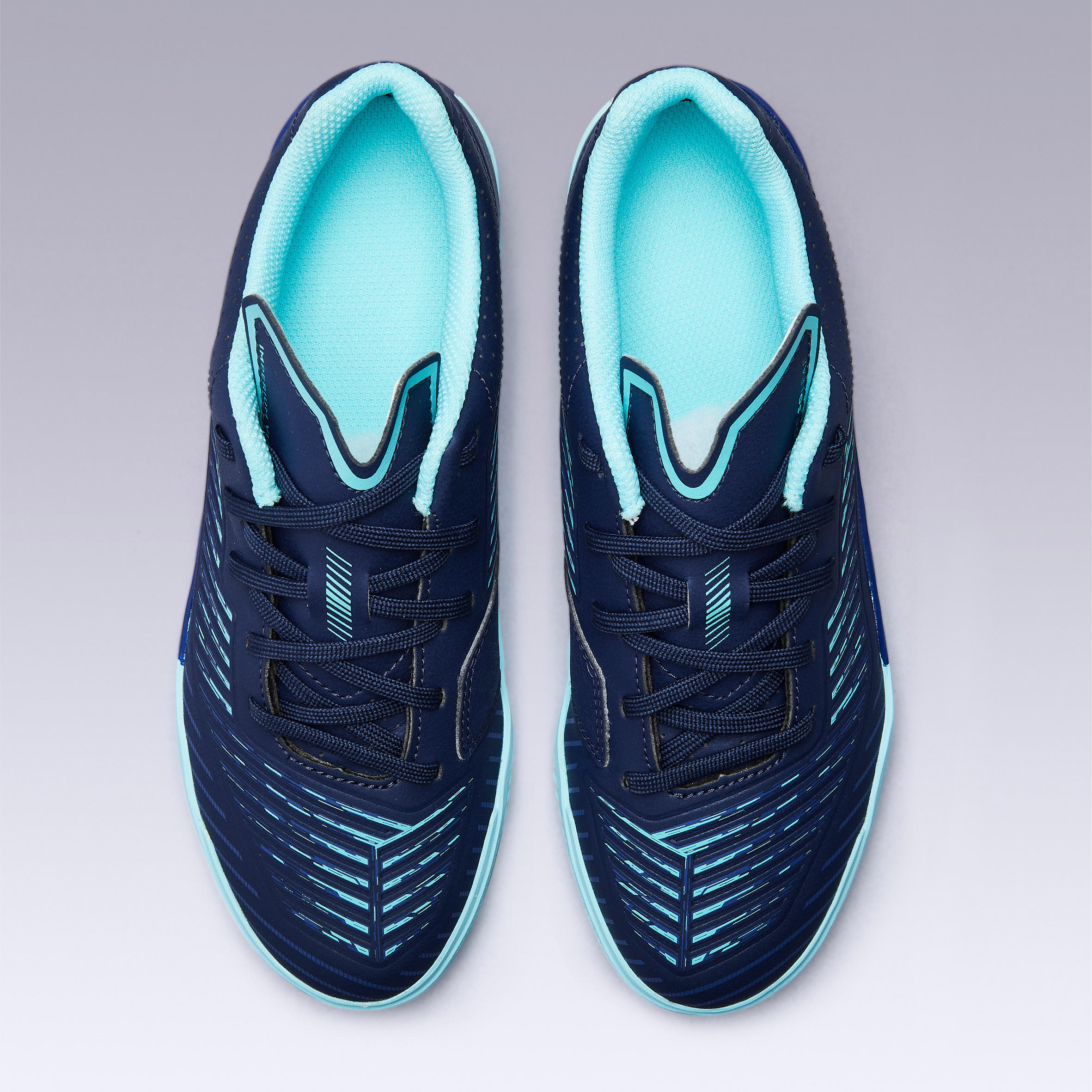 Kids' Futsal Shoes Ginka 500 - Blue/Green 7/10