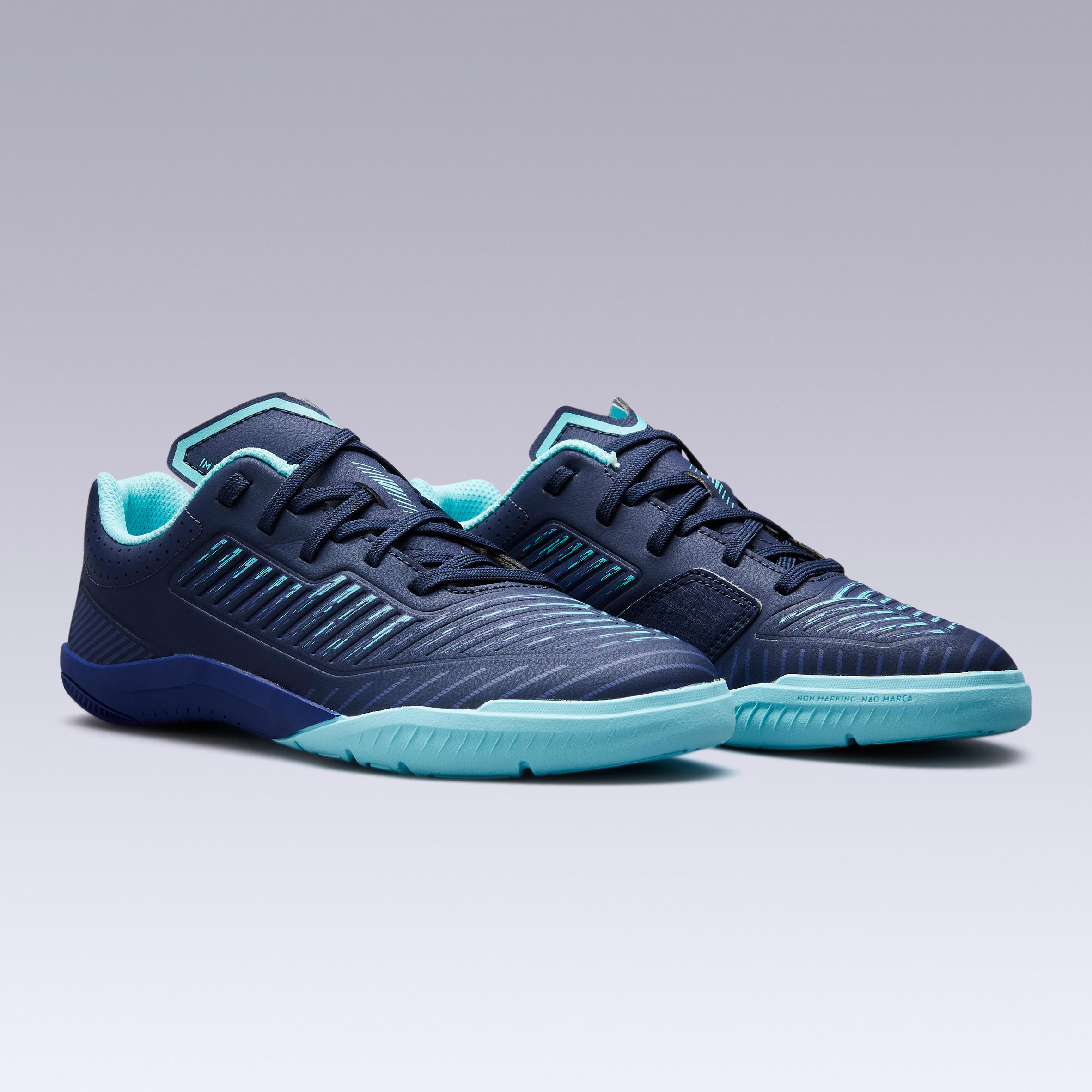Kids' Futsal Shoes Ginka 500 - Blue/Green 5/10