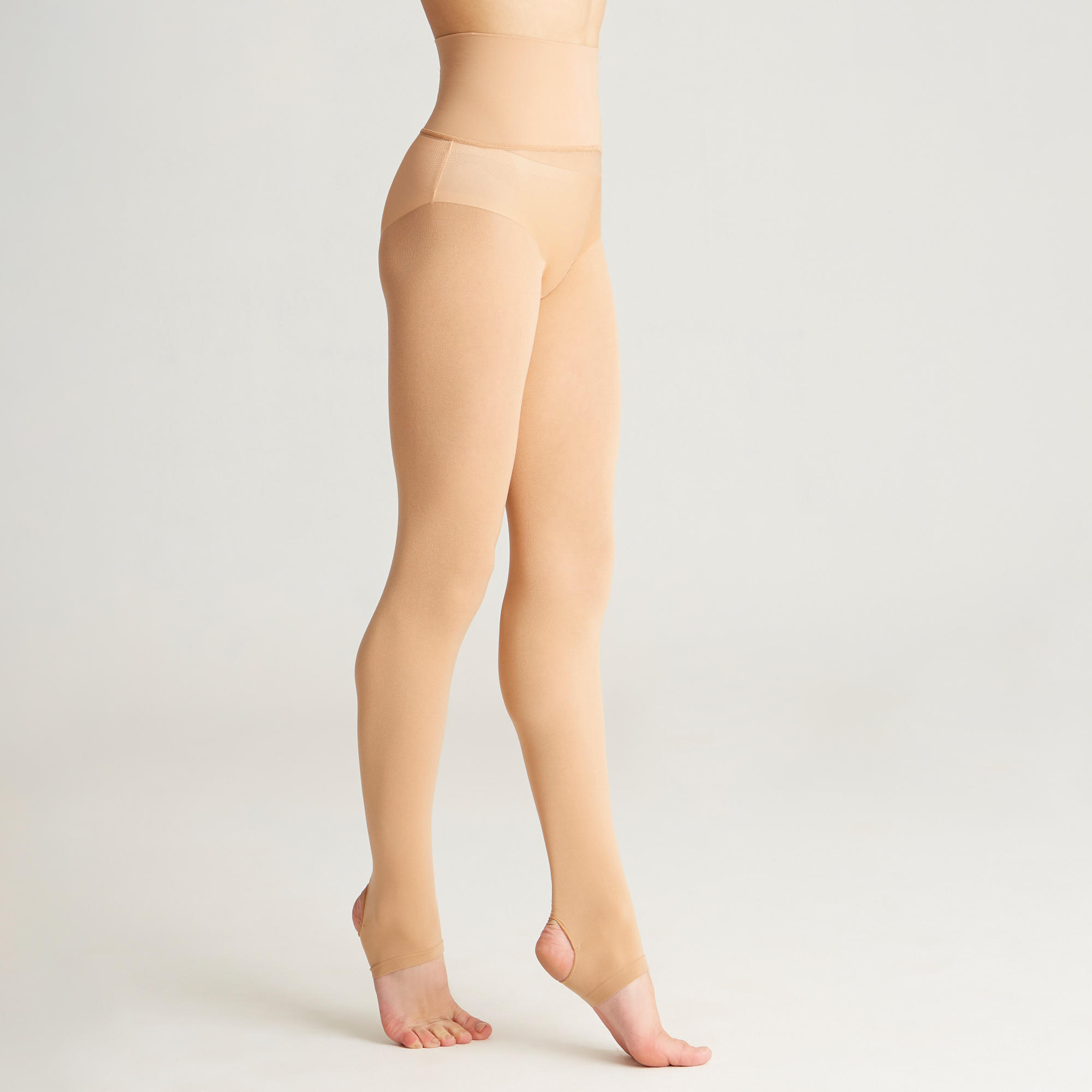 DOMYOS Adult Rhythmic Gymnastics Stirrup Tights - Nude