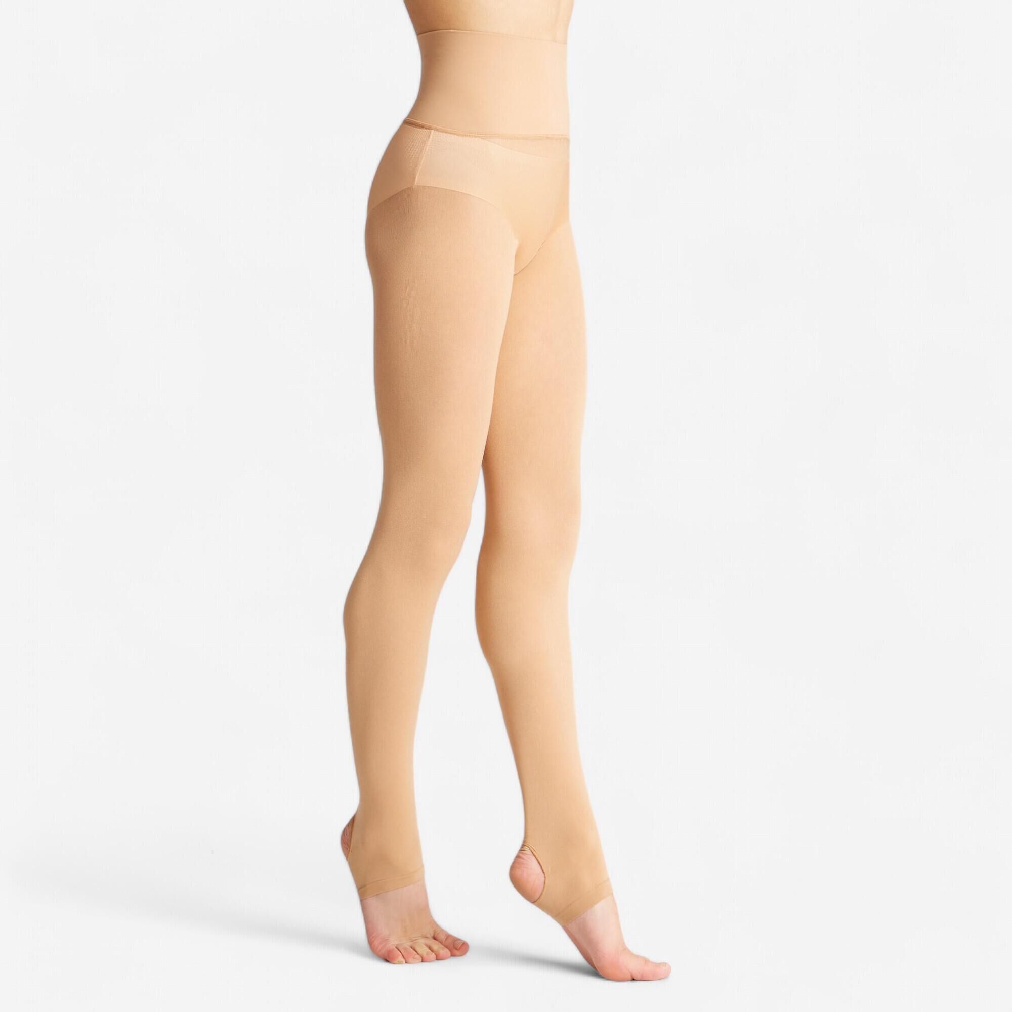 DOMYOS Kids' Rhythmic Gymnastics Stirrup Tights - Nude