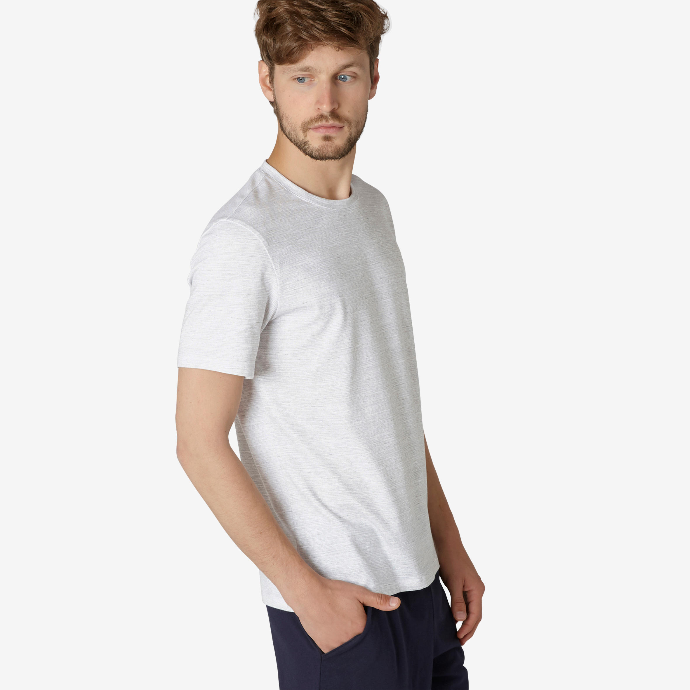 

Men's Gym T-Shirt Regular Fit 500 - Glacier White Pattern -  By NYAMBA | Decathlon
