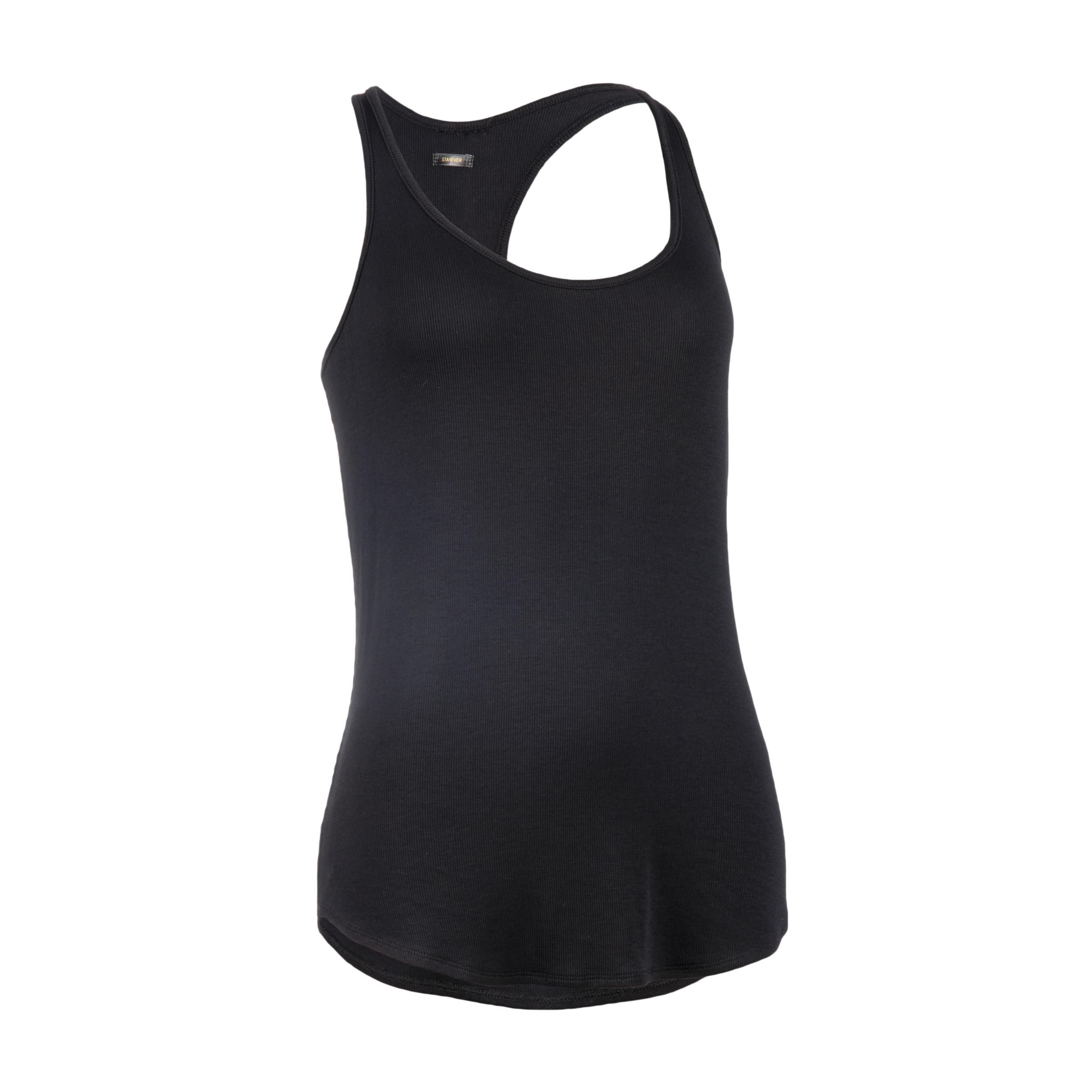 Women s Modern Dance Loose Tank Top Black