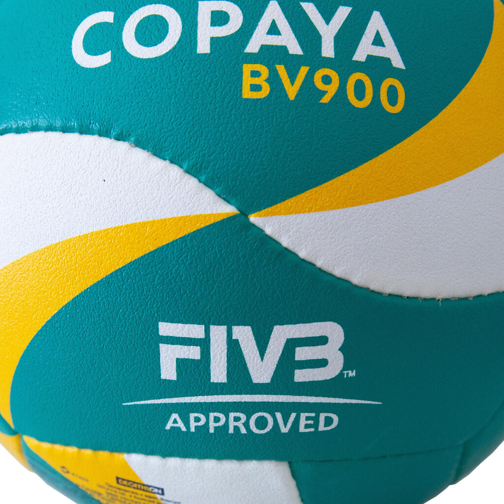 Pludmales volejbola bumba “BVB900 FIVB”, zaļa/dzeltena