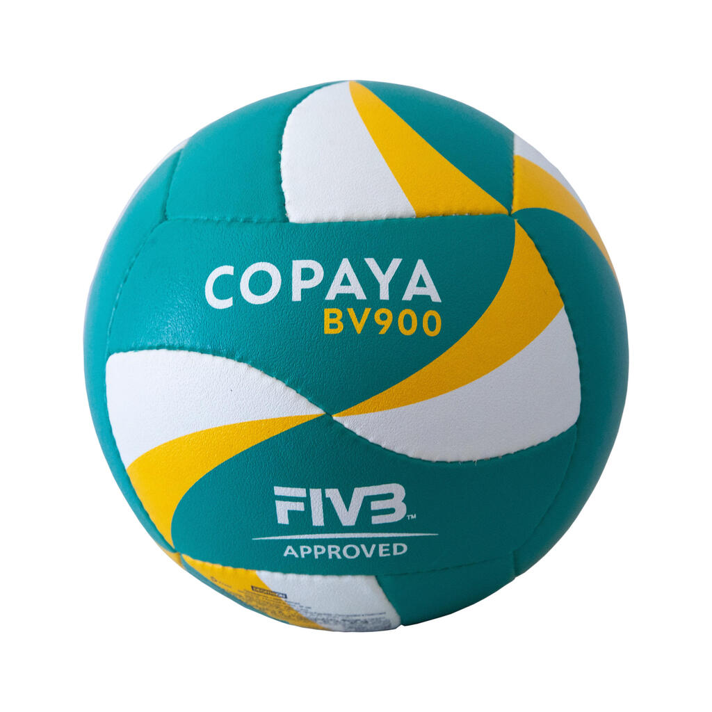 Lopta na plážový volejbal BV900 FIVB zeleno-žltá