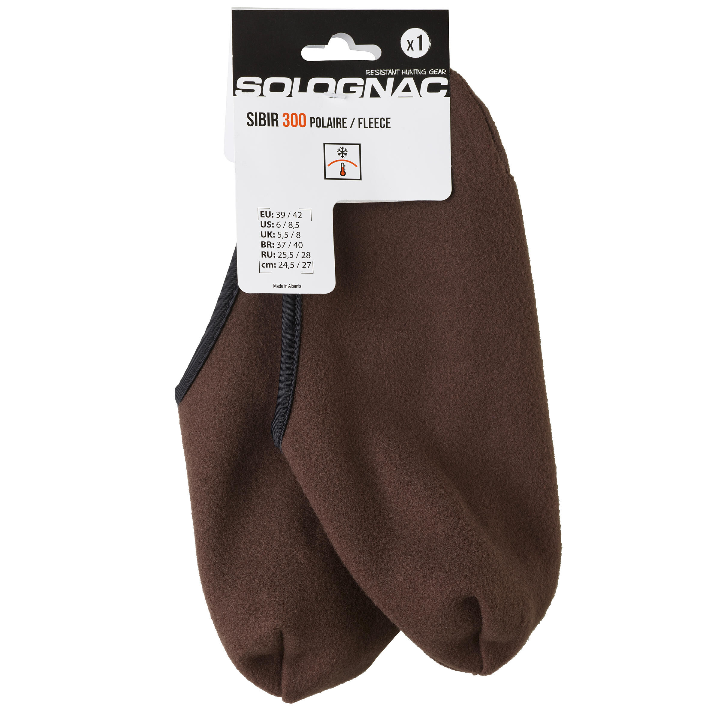 SOLOGNAC Fleece Boot Liners - Brown