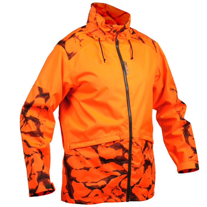Veste De Chasse Fluo Terre Et Eau VESTE TRAQUE CHASSE IMPERMEABLE SUPERTRACK 100 FLUO SOLOGNAC | Decathlon