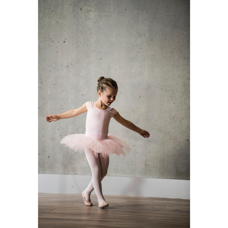 Balletpakje met korte mouwen voor meisjes lichtroze