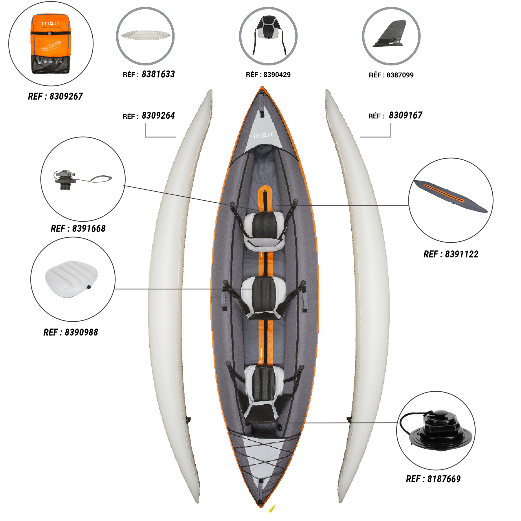 Itiwit 3 kayak spare parts