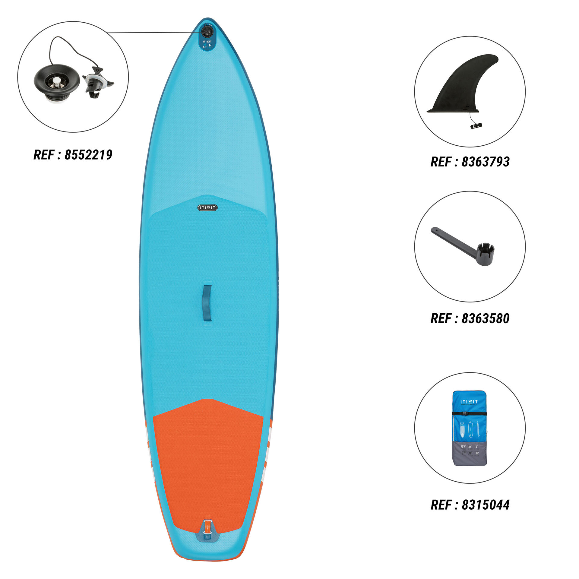 PRANCHA DE STAND UP PADDLE INSUFLÁVEL ALLROUND X100: instruções, reparação, peças sobresselentes