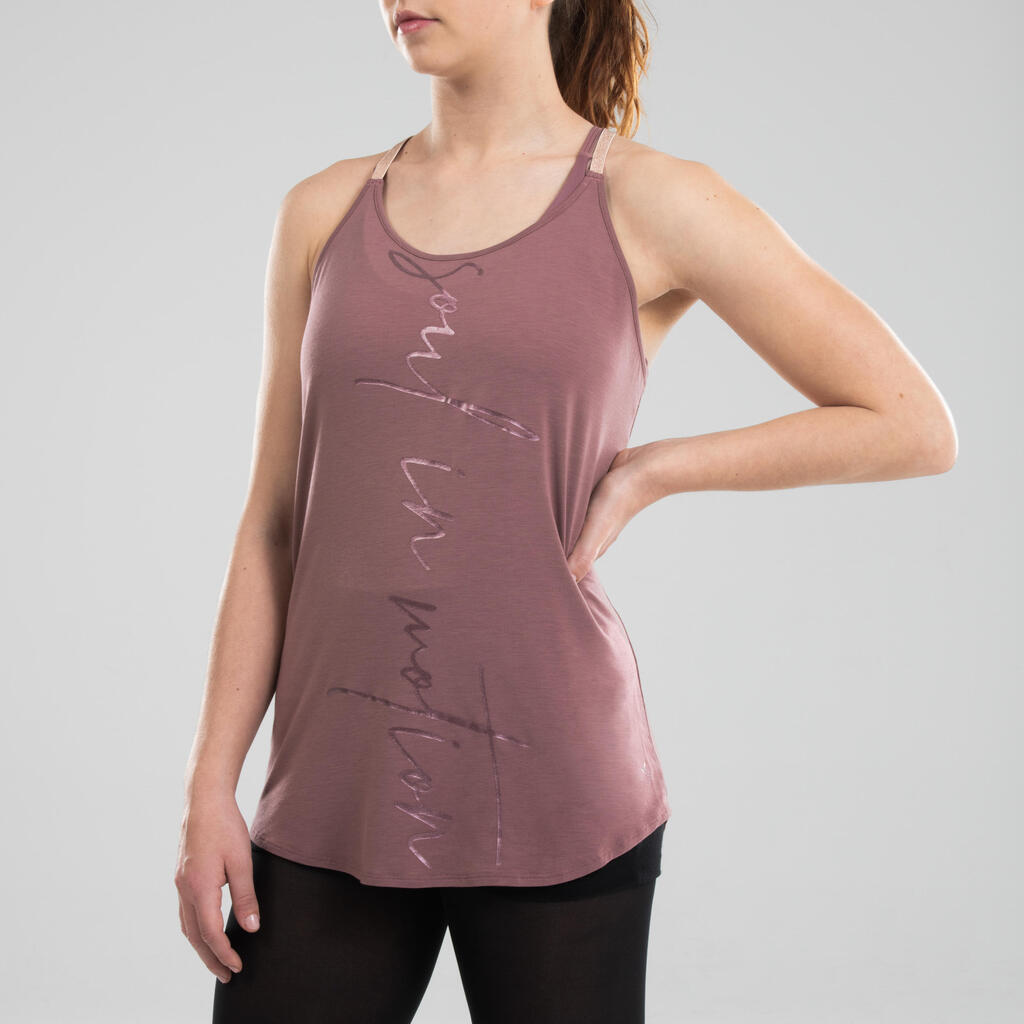 Women's Flowing Modern Dance Tank Top - Dark Pink