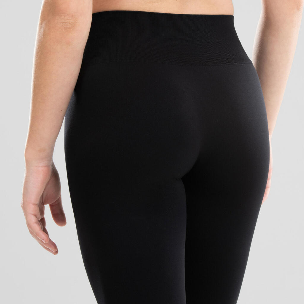 Tanz-Leggings Damen Modern Dance hohe Taille - schwarz 