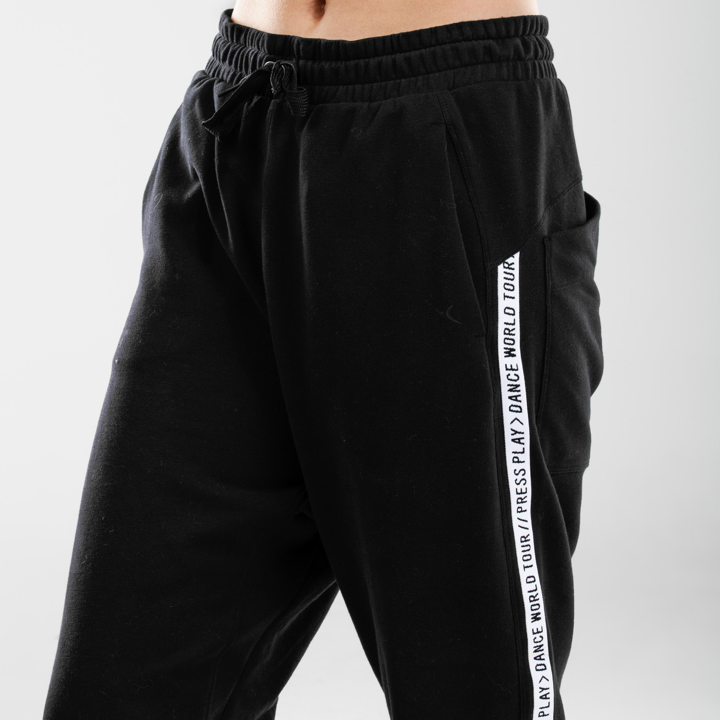 Women Cotton Mix Urban Dance Tapered Bottoms - Black/White Stripes
