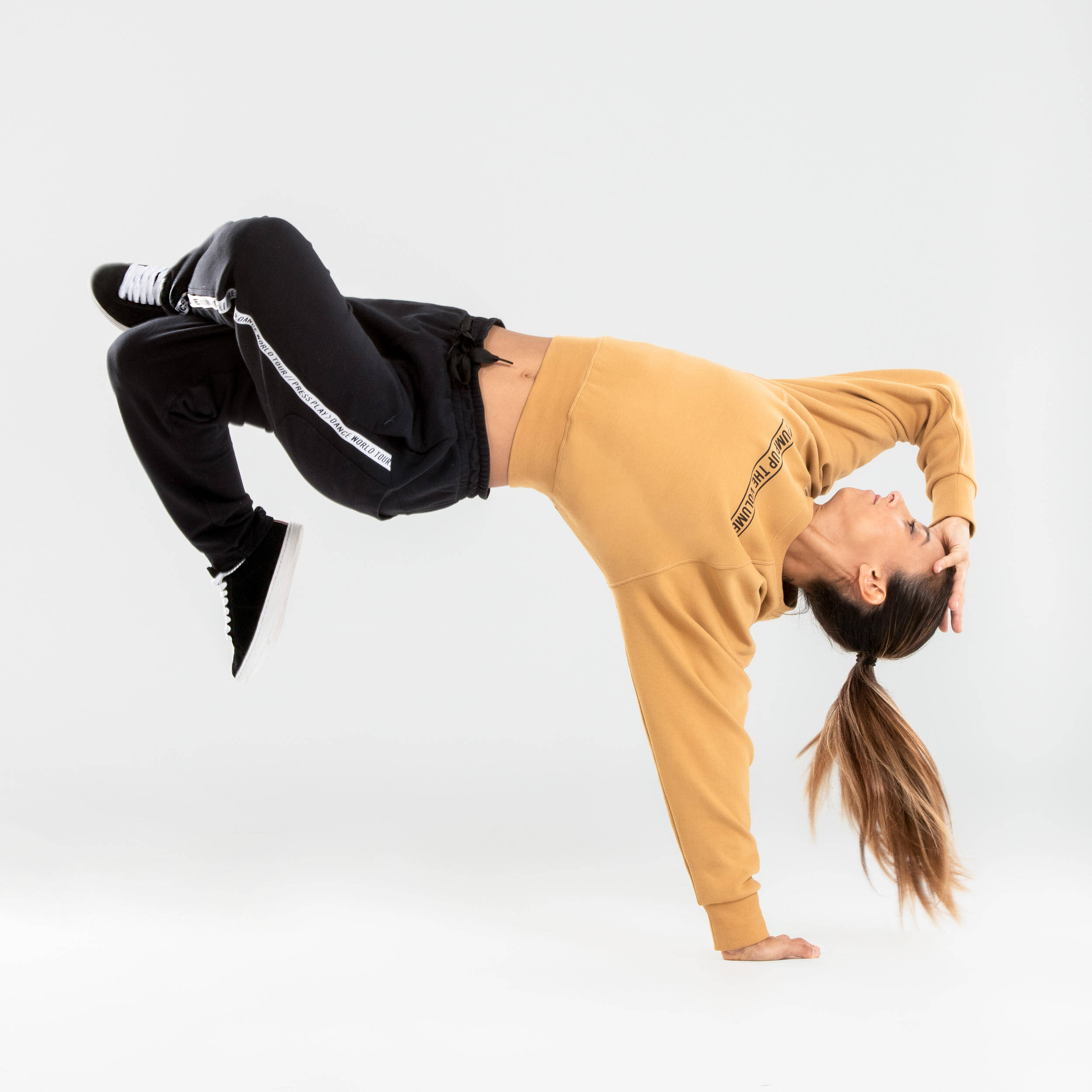 Women Cotton Mix Urban Dance Cropped Sweatshirt - Yellow -  3