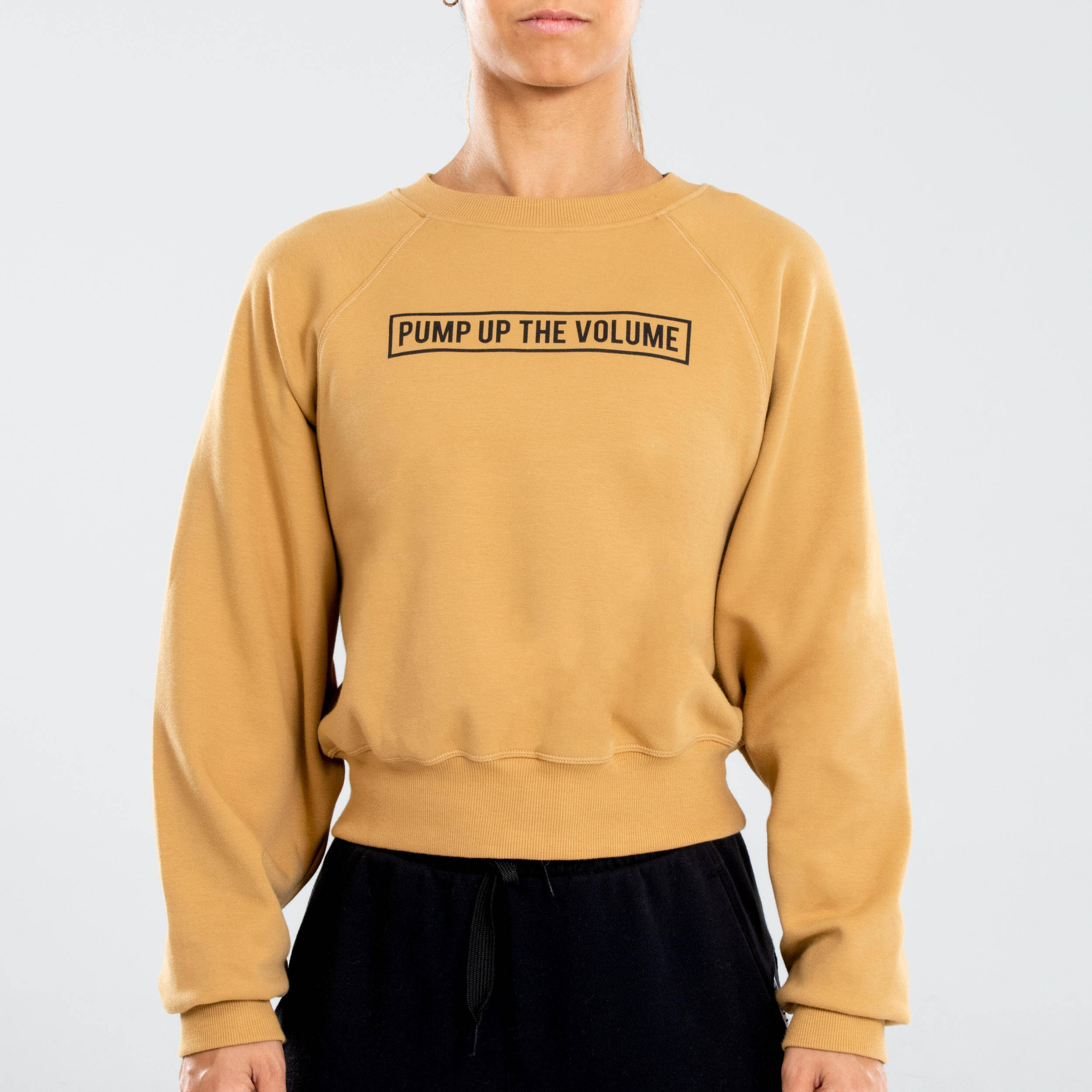 Women Cotton Mix Urban Dance Cropped Sweatshirt - Yellow -  2