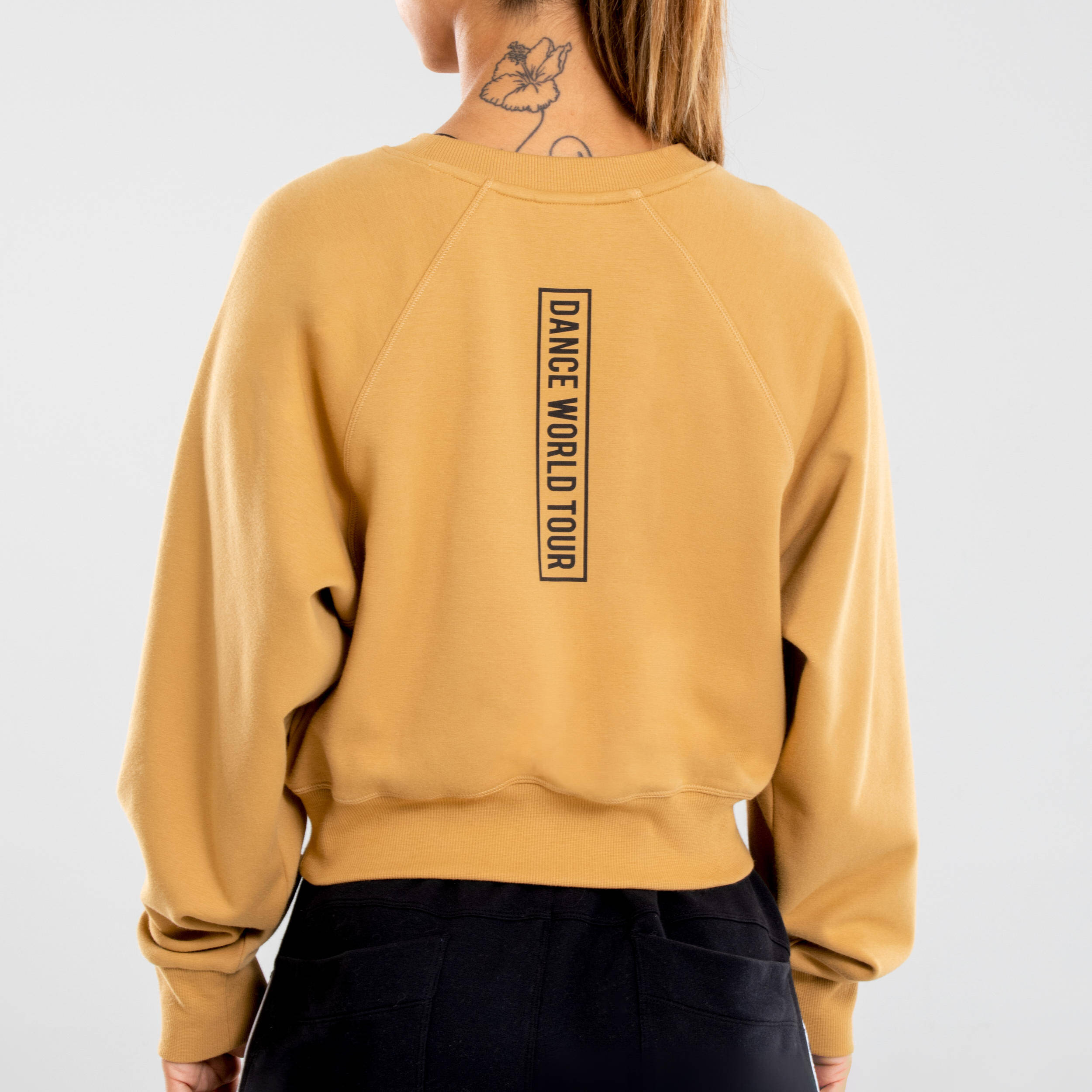 Women Cotton Mix Urban Dance Cropped Sweatshirt - Yellow -  4