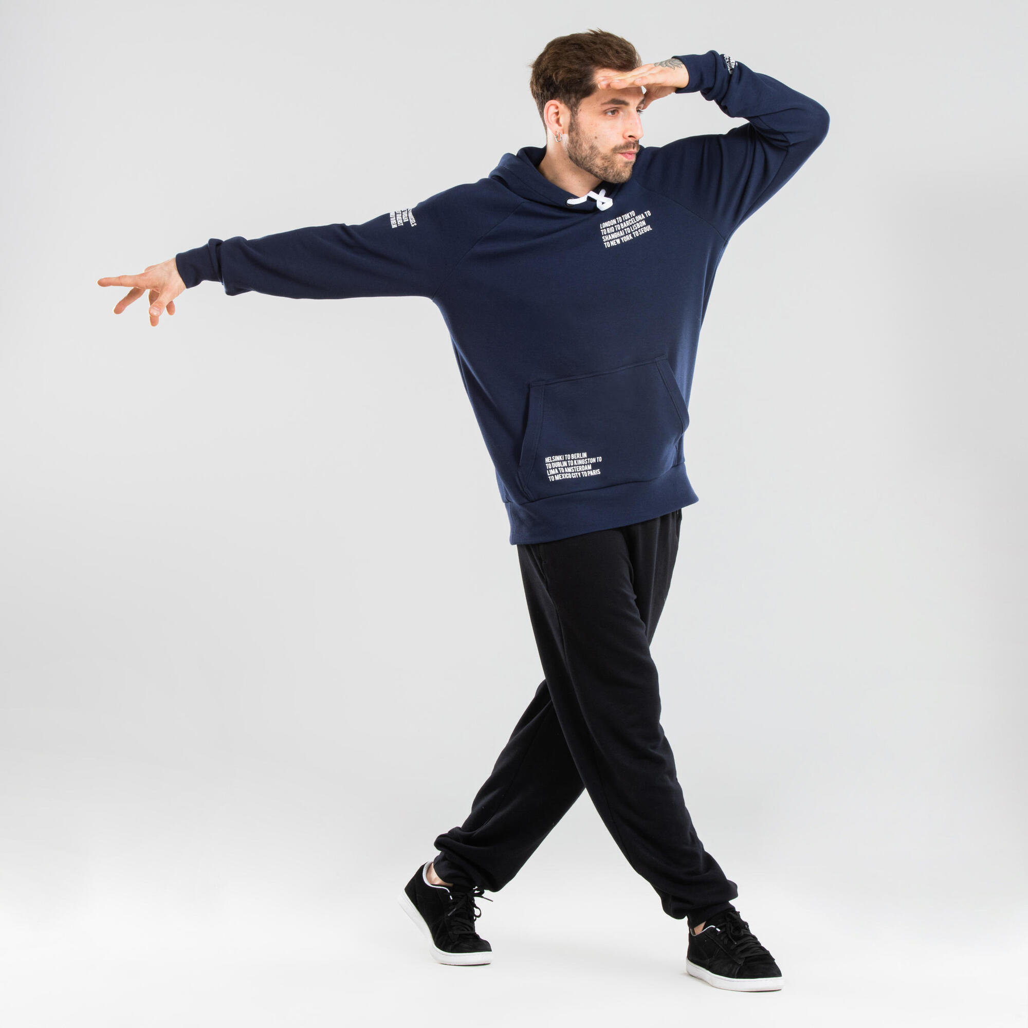 Felpa con cappuccio urban dance blu navy