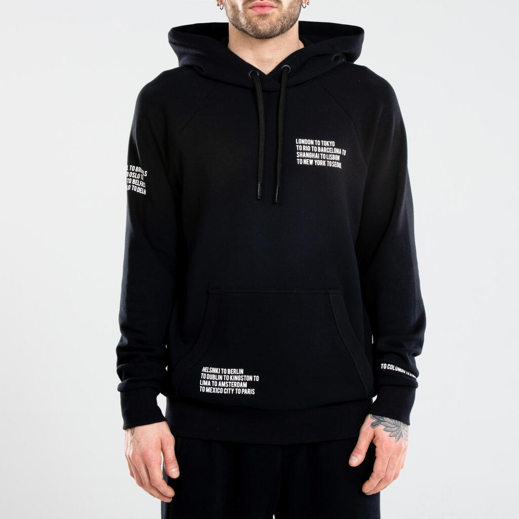 Urban dance hooded sweatshirt - black with prints