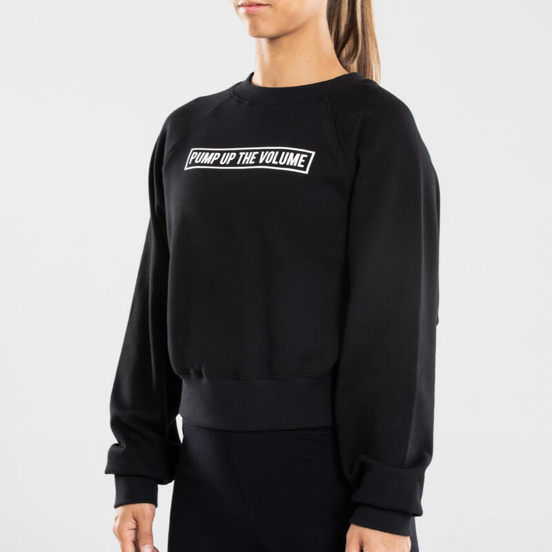 Sweat crop danses urbaines noir à imprimés femme