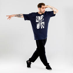 T-shirt danses urbaines bleu marine à graphismes homme