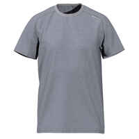 Camiseta fitness manga corta transpirable cuello redondo Hombre Domyos gris