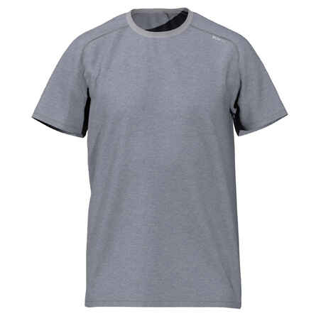 Ανδρικό αθλητικό T-shirt χωρίς ραφές με στρογγυλή λαιμόκοψη - Διάστικτο γκρι