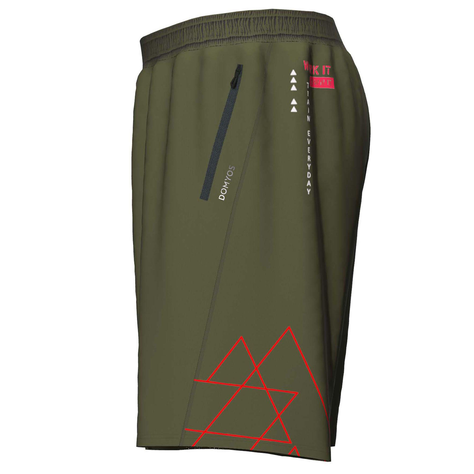 

Eco-Friendly Fitness Training Shorts - Khaki Print -  By DOMYOS | Decathlon