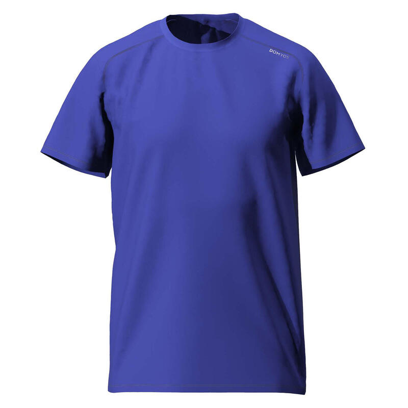 T-shirt de fitness essentiel respirant col rond homme - bleu chiné