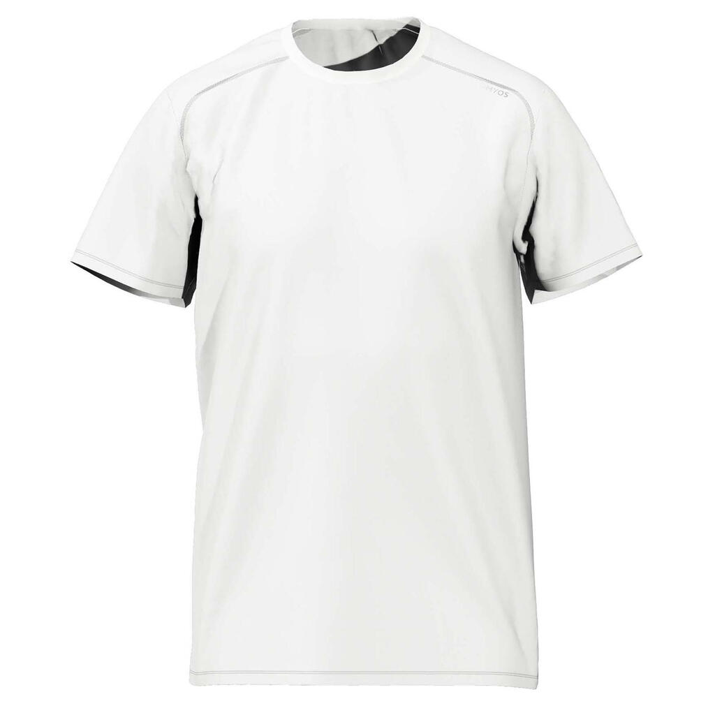 Camiseta de fitness manga corta para Hombre Domyos 100 blanco