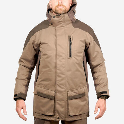VESTE CHASSE IMPERMÉABLE CHAUDE SILENCIEUSE MARRON 520