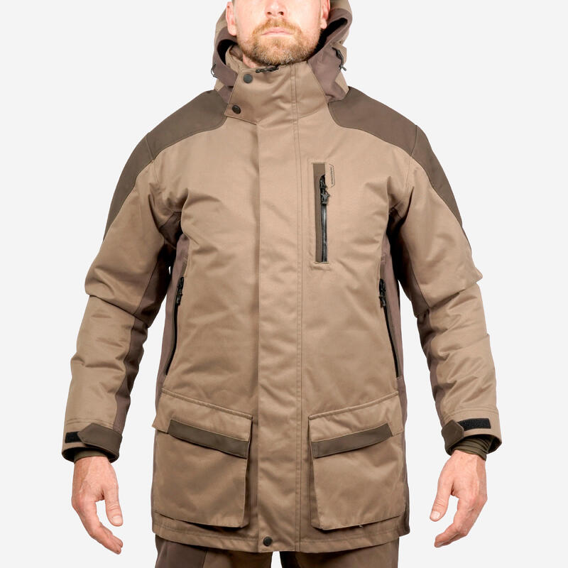 Jagd-Regenjacke geräuscharm warm braun 520