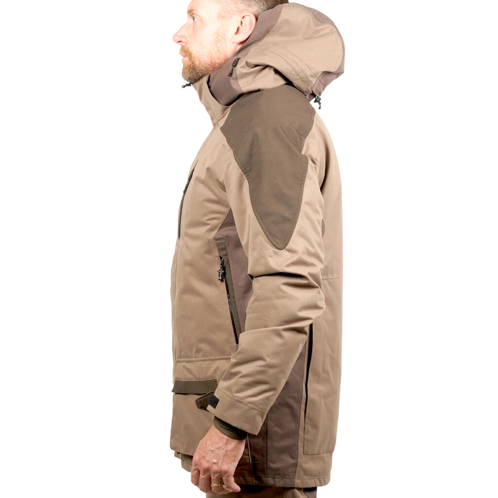 Jagd-Regenjacke geräuscharm warm braun 520